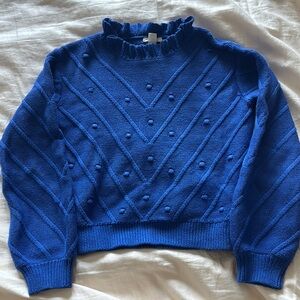 Crewcuts Blue Textured Kids Sweater